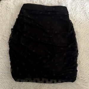 boohoo Mesh Polka Dot Miniskirt
